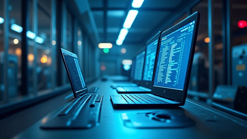 The image shows a laptop displaying a QuickBooks web hosting review guide with website screenshots and text.